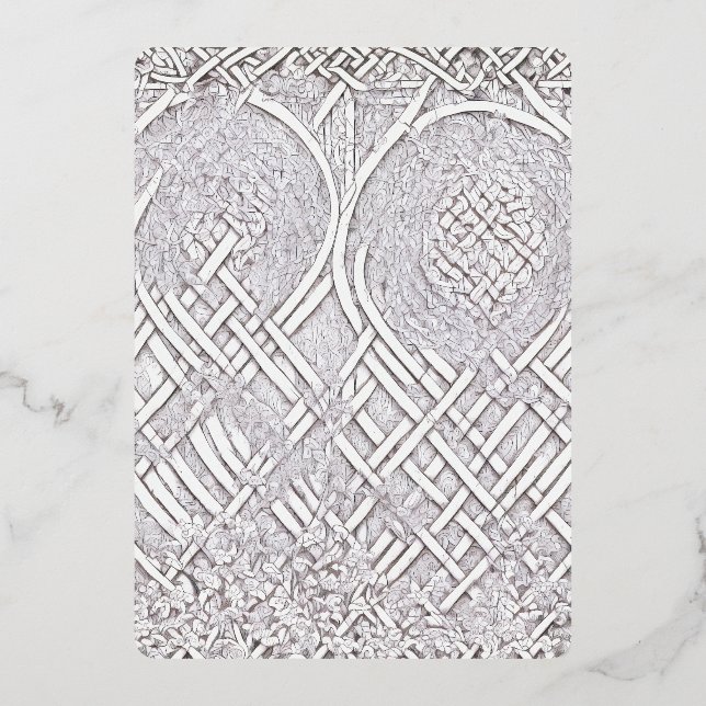 Invitation En Aluminium Rose celte A (Recto)