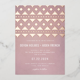 Invitation En Aluminium Rose dorée mariage lueur sud-ouest rose coquillage