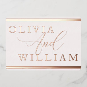 Invitation En Aluminium Rose Gold & Blush Élégant Mariage moderne