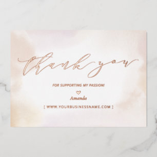 Invitation En Aluminium Rose Gold Business Logo Merci Paquet Insertion
