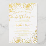 Invitation En Aluminium Rose Gold Foil 21e anniversaire<br><div class="desc">Plus joli 21st Birthday Invitations dans le Little Bayleigh Store!</div>