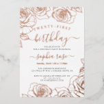 Invitation En Aluminium Rose Gold Foil 21e anniversaire<br><div class="desc">Plus joli 21st Birthday Invitations dans le Little Bayleigh Store!</div>