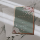 Invitation En Aluminium Rose Gold Foil Border Blush & Sage Floral Wedding<br><div class="desc">Rose Gold Foil Border Blush & Sage Floral Wedding Foil Invitation

See other invitations in our Niche and Nest Store</div>