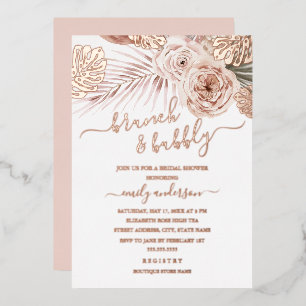 Invitation En Aluminium ROSE GOLD FOIL Brunch Et Fête des mariées Bubbly