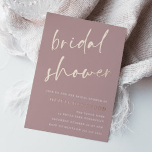 Invitation En Aluminium Rose Gold Foil Mauve Dusty Pink Rose Fête de Maria