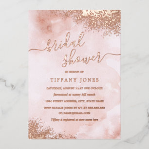 Invitation En Aluminium ROSE GOLD FOIL Rouge Rose Pêche Mariage Fête