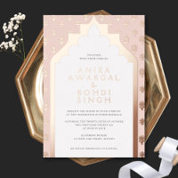 Rose Gold Mariage Indien Orné Rose Pâle