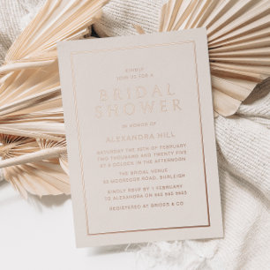 Invitation En Aluminium Rose Gold minima Fête des mariées moderne