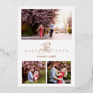 Invitation En Aluminium Rose Gold Minimalist Elegant 3 Photos