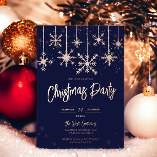 Invitation En Aluminium Rose gold neige élégant Noël entreprise férié