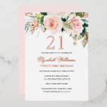 Invitation En Aluminium Rose Gold Pink Blush 21e Anniversaire Foil Invitat<br><div class="desc">Plus Jolie 21e anniversaire Invitations dans le Little Bayleigh Store!</div>