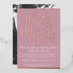 Invitation En Aluminium Rose gold rose bonjour mariage à tout jamais