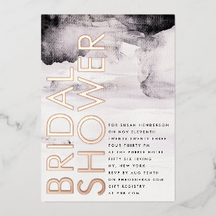 Invitation En Aluminium Rose moderne Gold Genre Fête des mariées neutre