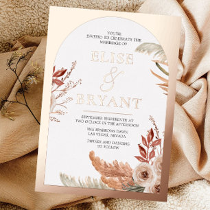 Invitation En Aluminium Rose or Arc Bohème Mariage Floral