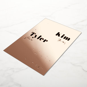 Invitation En Aluminium Rose or moderne typographie audacieuse mariage élé