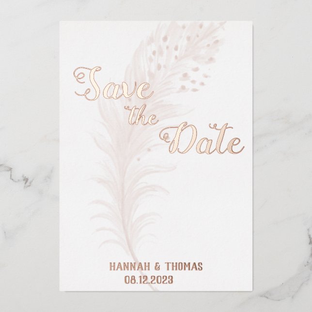 Invitation En Aluminium Rose Or simple et élégant (Recto)