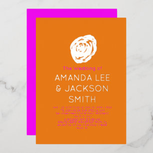 Invitation En Aluminium Rose orange rose au lever du soleil Mariage