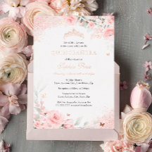 Rose Papillon Blush Rose Argent Quinceanera