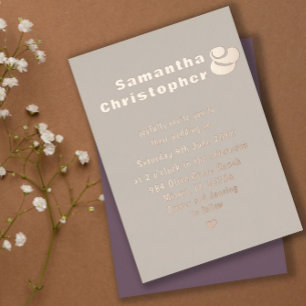 Invitation En Aluminium Rose réel moderne or Beige & Rose Dusty Mariage