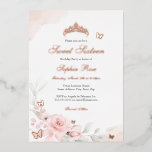 Invitation En Aluminium Rose rose papillon Sweet sixteen<br><div class="desc">Plus Joli Sweet 16 Invitations d'anniversaire dans le Little Bayleigh Store!</div>