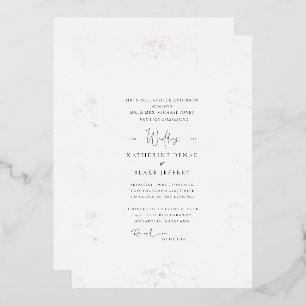 Invitation En Aluminium Rose vintage Or Les deux parents Mariage