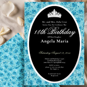 Invitation En Aluminium Roses de Teal Classiques Début d'anniversaire 18 a
