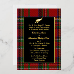 Invitation En Aluminium Royal Stewart Tartan Plaid Mariage