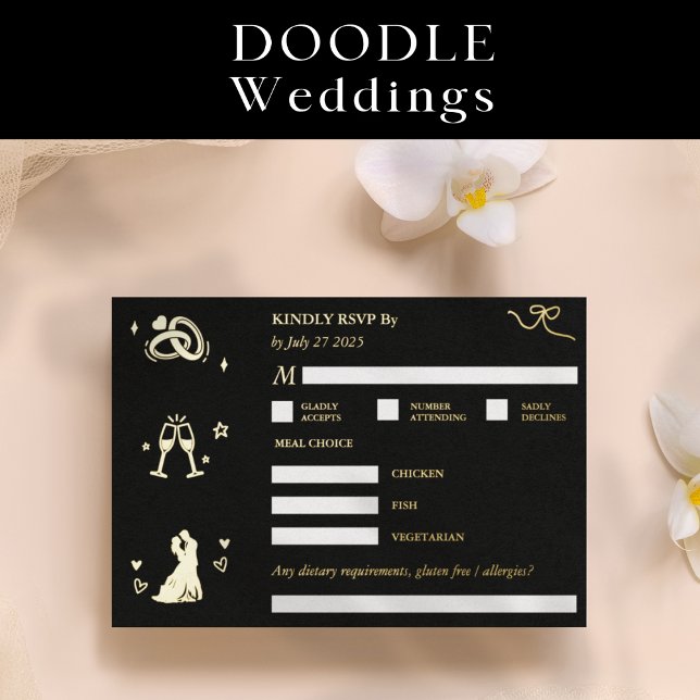 Invitation En Aluminium RSVP Veuillez Répondre À La Demande De Doodle Resp (Créateur téléchargé)