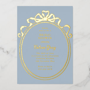 Invitation En Aluminium Ruban Antique Nœud Cadre Victorien Shower de Marié