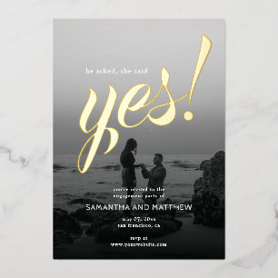 Invitation En Aluminium Russe Elle A Dit Oui Photo Engagement Party Gold