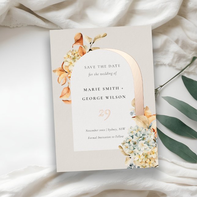 Invitation En Aluminium Rustic Autumn Citrouille Arch Floral Enregistrer l (Créateur téléchargé)