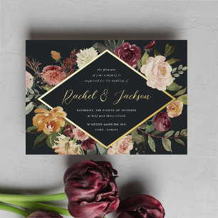 Invitation En Aluminium Rustic Bloom Geometric Floral Wedding