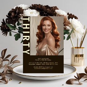 Invitation En Aluminium Rustic Luxe Brown & Foil 30e