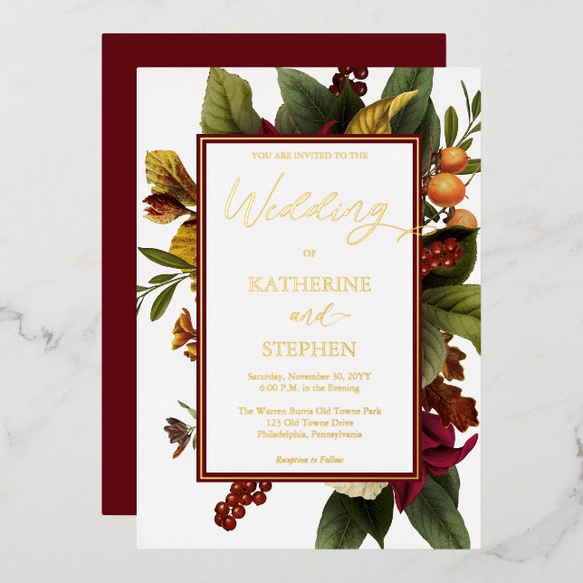 Invitation En Aluminium Rustique Bouquet de Fleurs de Mariage Bleu Turquoi (Recto/Verso)