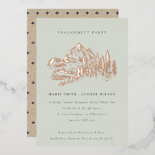 Invitation En Aluminium Saga Vert Rose Or Montagne Pin Engagement