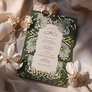 Invitation En Aluminium Sage Green Gold Vintage Pimpernel William Morris