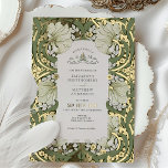 Invitation En Aluminium Sage Green Gold Vintage Pimpernel William Morris F<br><div class="desc">Offrez-vous une élégance intemporelle avec nos invitations de mariage mettant en vedette le célèbre motif Pimpernel de William Morris, rendu magistralement dans des teintes vintages de vert sauge, de blanc cool, et accentué de feuille d'or. William Morris, figure de proue du Mouvement des Arts et de l'Artisanat, croyait à la...</div>
