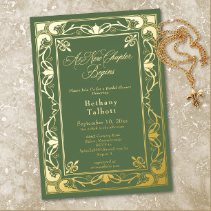Invitation En Aluminium Sage Nouveau Vintage Nouveau Chapitre Enterrement
