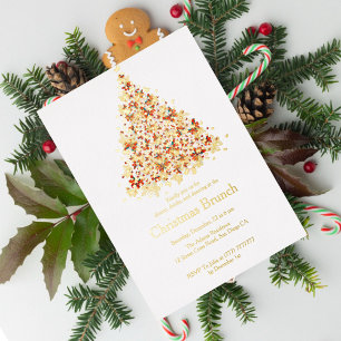 Invitation En Aluminium Sapin de Noël au papillon volant orange