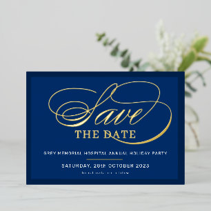 Invitation En Aluminium Sauvegarder la date événement élégant écriture fan