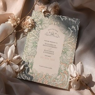 Invitation En Aluminium Sauvegarder la date Vert Sauge Pimpernel Vintage M