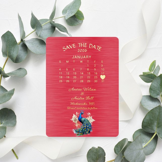 Invitation En Aluminium Sauver la date de mariage de janvier 2026 (Créateur téléchargé)