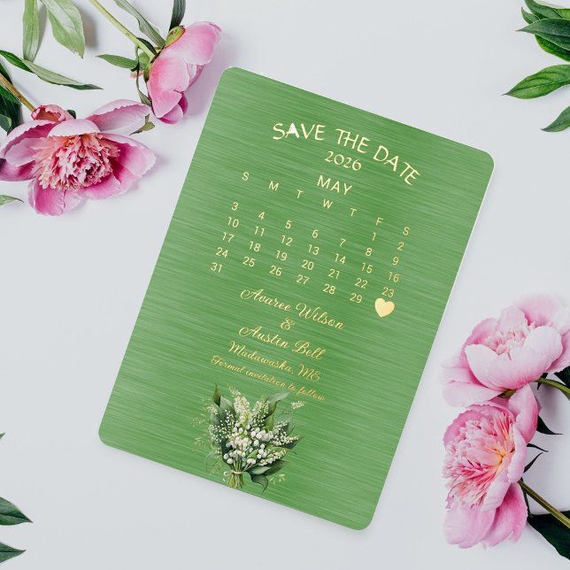 Invitation En Aluminium Sauver la Date de Mariage Mai 2026 (Créateur téléchargé)