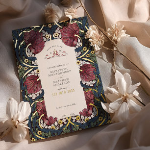 Invitation En Aluminium Sauvez la Date Bourgogne Bleu Nuit Pimpernel Vinta