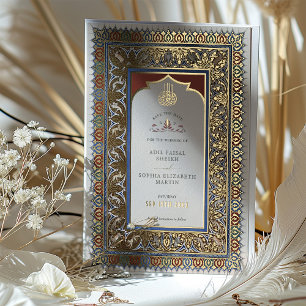 Invitation En Aluminium Sauvez la Date Ornemental Or Musulman Islamique
