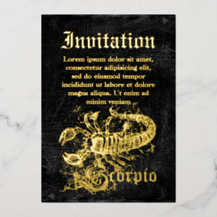Invitation En Aluminium Scorpion Zodiac vintage