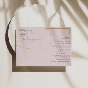 Invitation En Aluminium Script Classique Langage Traditionnel Pink Quincea