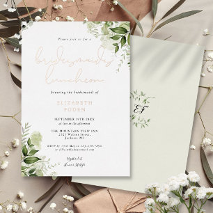Invitation En Aluminium Script de verdure Monogram Bridesmaids Luncheon Fo