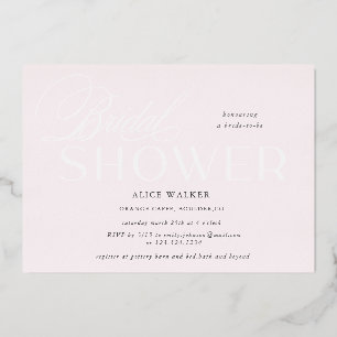 Invitation En Aluminium script moderne élégante douche nuptiale