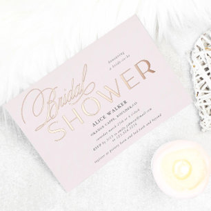 Invitation En Aluminium script moderne élégante nuptiale douche foil invit